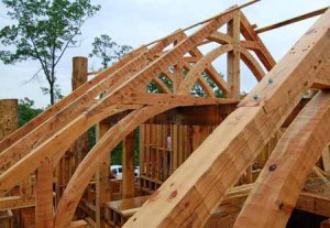 Rand Soellner home designers created these timber frame trusses for a project just completing construction now.  (C)Copyright 2007-2010 Rand Soellner, All Rights Reserved Worldwide.