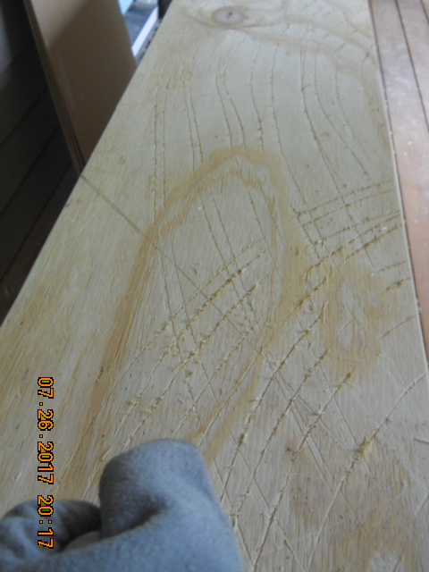 Distressed Plywood Plank Floor Whitewashed